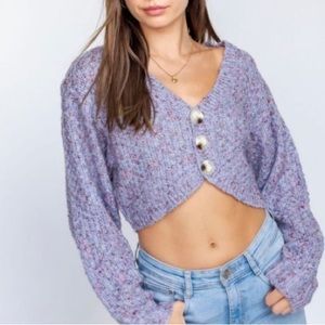 Le Lis purple knit cardigan